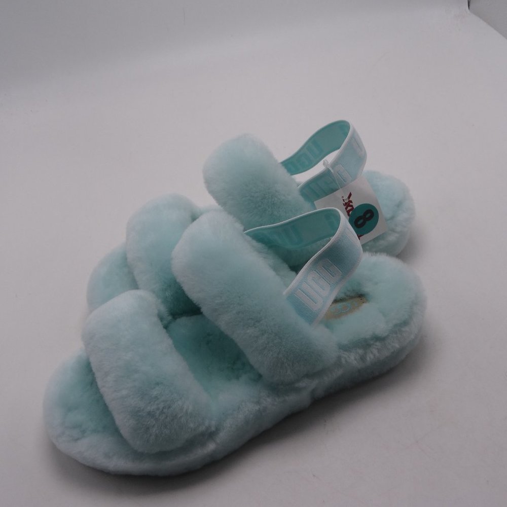 Ugg Fluff Slipper with Logo Elastic Strap Size 8 New without Box - Picture 3 of 4